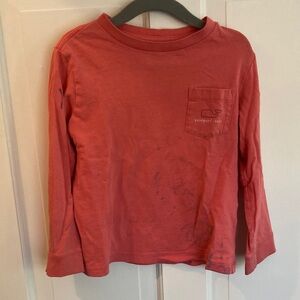 Vineyard Vines 4T Kids Coral Long Sleeve Tee - PLAY CONDITION!See pics of stains